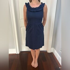 J. Crew Navy Blue Sleeveless Dress With Pockets